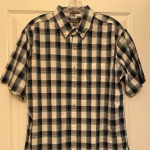 Eddie Bauer Men's Short Sleeved Button Up Shirt, Size LT